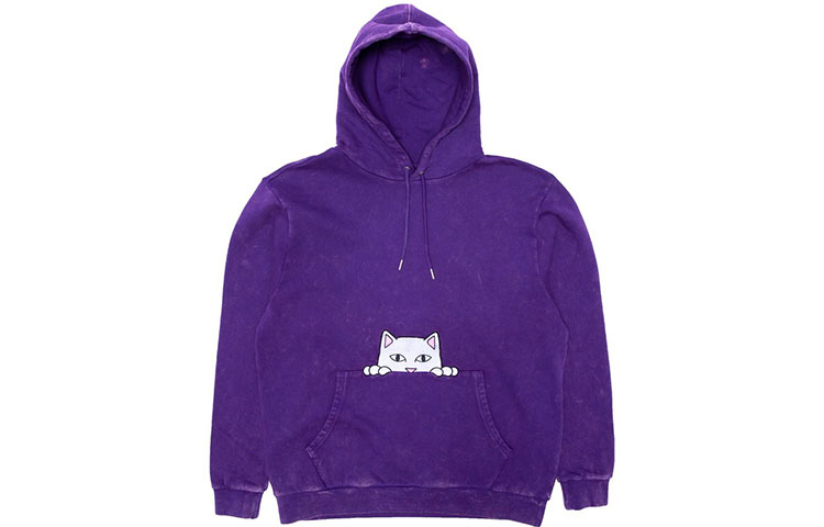 RIPNDIP Peeking Nermal Cat Logo Print Hoodie Blue Unisex RND-SS21-111