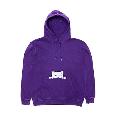 RIPNDIP Peeking Nermal Cat Logo Print Hoodie Blue Unisex RND-SS21-111