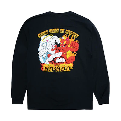 RIPNDIP Printed Cartoon Graphic Crewneck Long Sleeve Unisex Sweatshirt Black RND9050