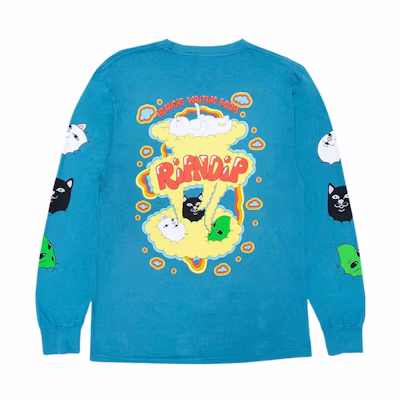 RIPNDIP Printed Cartoon Graphic Hoodie Blue - RND8045