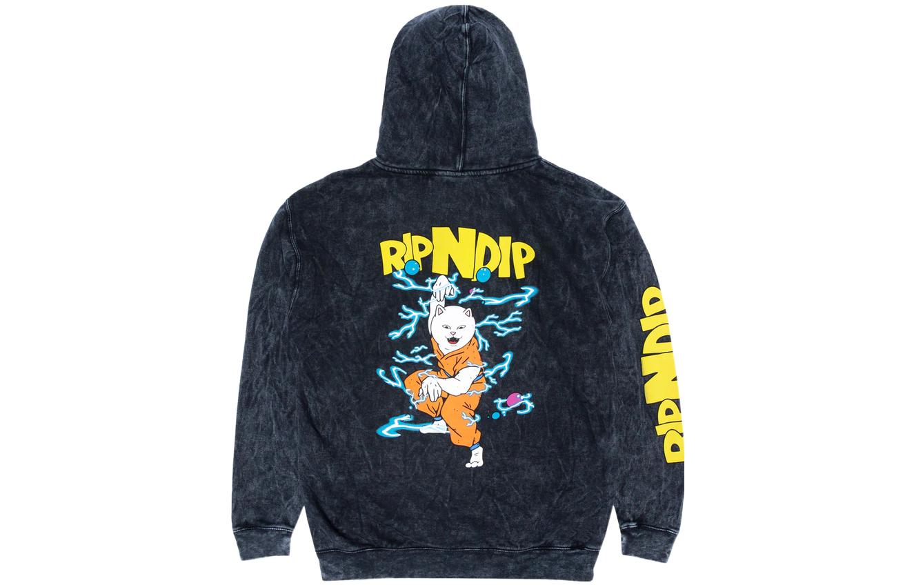 RIPNDIP Printed Cartoon Unisex Hoodie Black RND8038