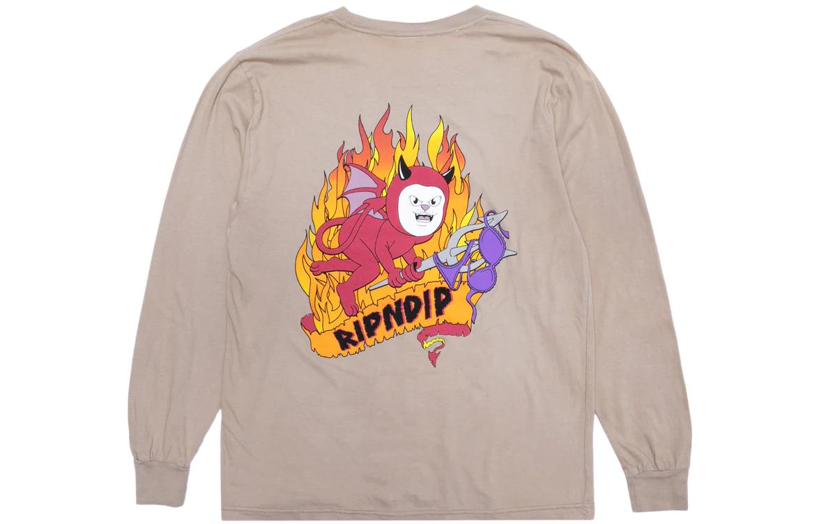 RIPNDIP Pullover Cartoon Print Sweatshirt Almond Color RND9048