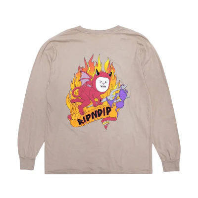 RIPNDIP Pullover Cartoon Print Sweatshirt Almond Color RND9048