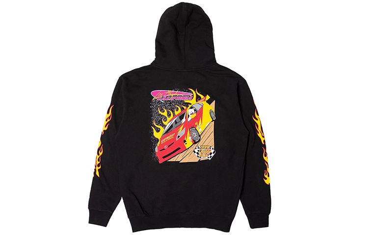 RIPNDIP Racing Embroidered Logo Fleece Hoodie Black Unisex Winter Wear RND3724