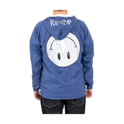 RIPNDIP Reflective Smiley Cat Hoodie Jacket Unisex Blue RND-AW18-009