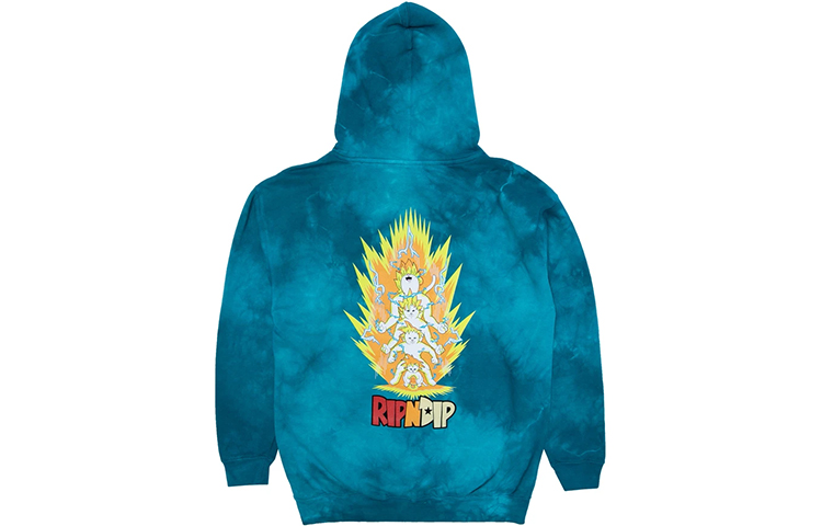 RIPNDIP Sainerm Middle Finger Cat Hoodie Unisex Tie-Dye Blue RNDLMS2020022611