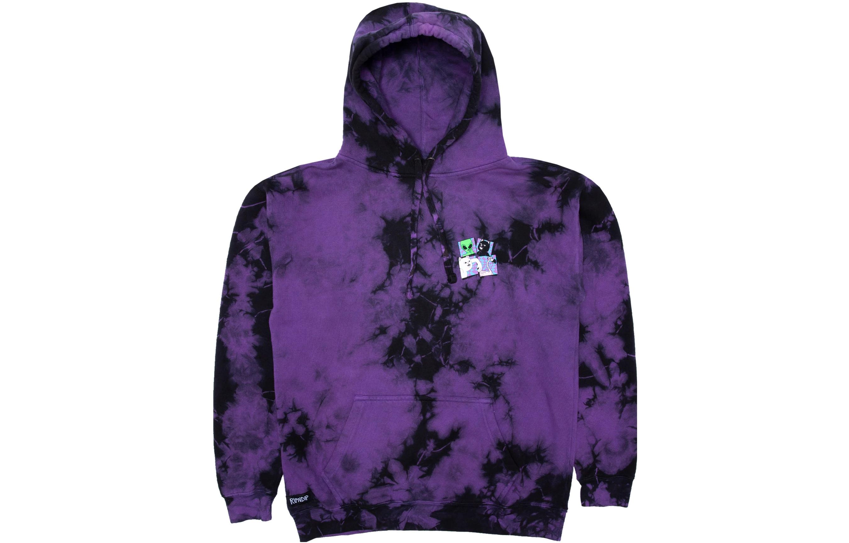 RIPNDIP Sid Tie-Dye Cartoon Logo Hoodie Purple - RND7046
