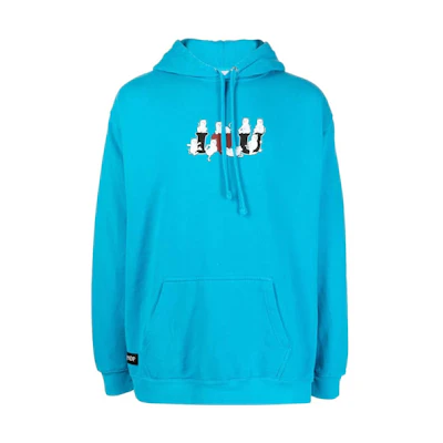RIPNDIP Solid Logo Print Hoodie Light Blue Long Sleeve Pullover RND9044AZURE