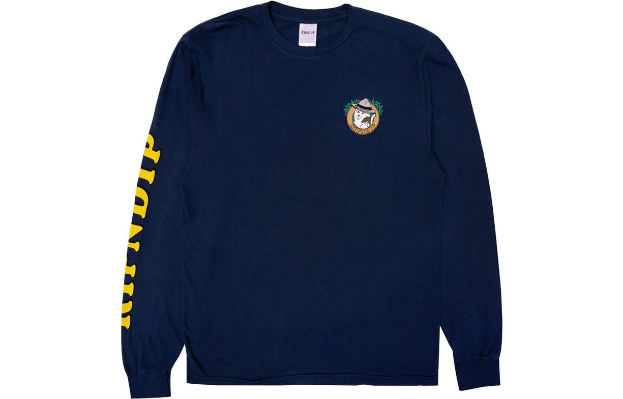 RIPNDIP SS223 Graphic Letter Print Crewneck Loose-Fit Sweatshirt Blue Mens RND4159