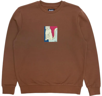 RIPNDIP SS22 棕色猫咪印花长袖套头衫 RND9511 Buy RIPNDIP SS22 棕色猫咪印花长袖套头衫 RND9511