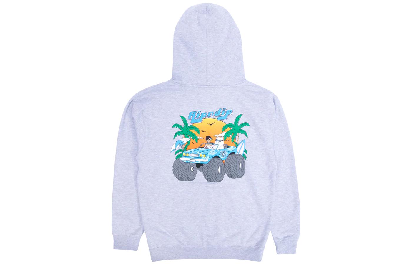 RIPNDIP SS22 Cartoon Graphic Print Unisex Grey Long Sleeve Sweatshirt RND9337