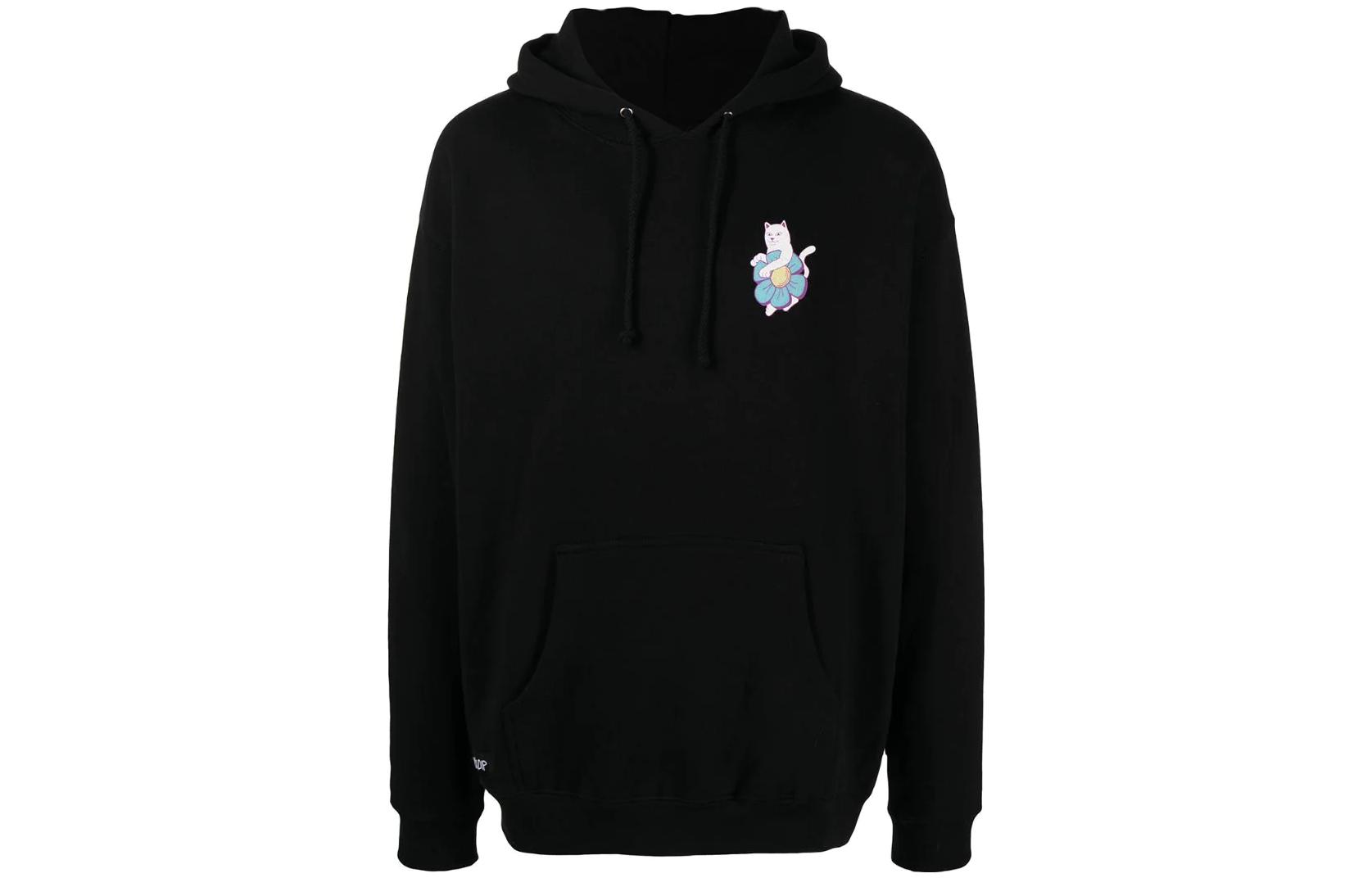 RIPNDIP SS22 Letter Logo Printed Hoodie Black RND8041
