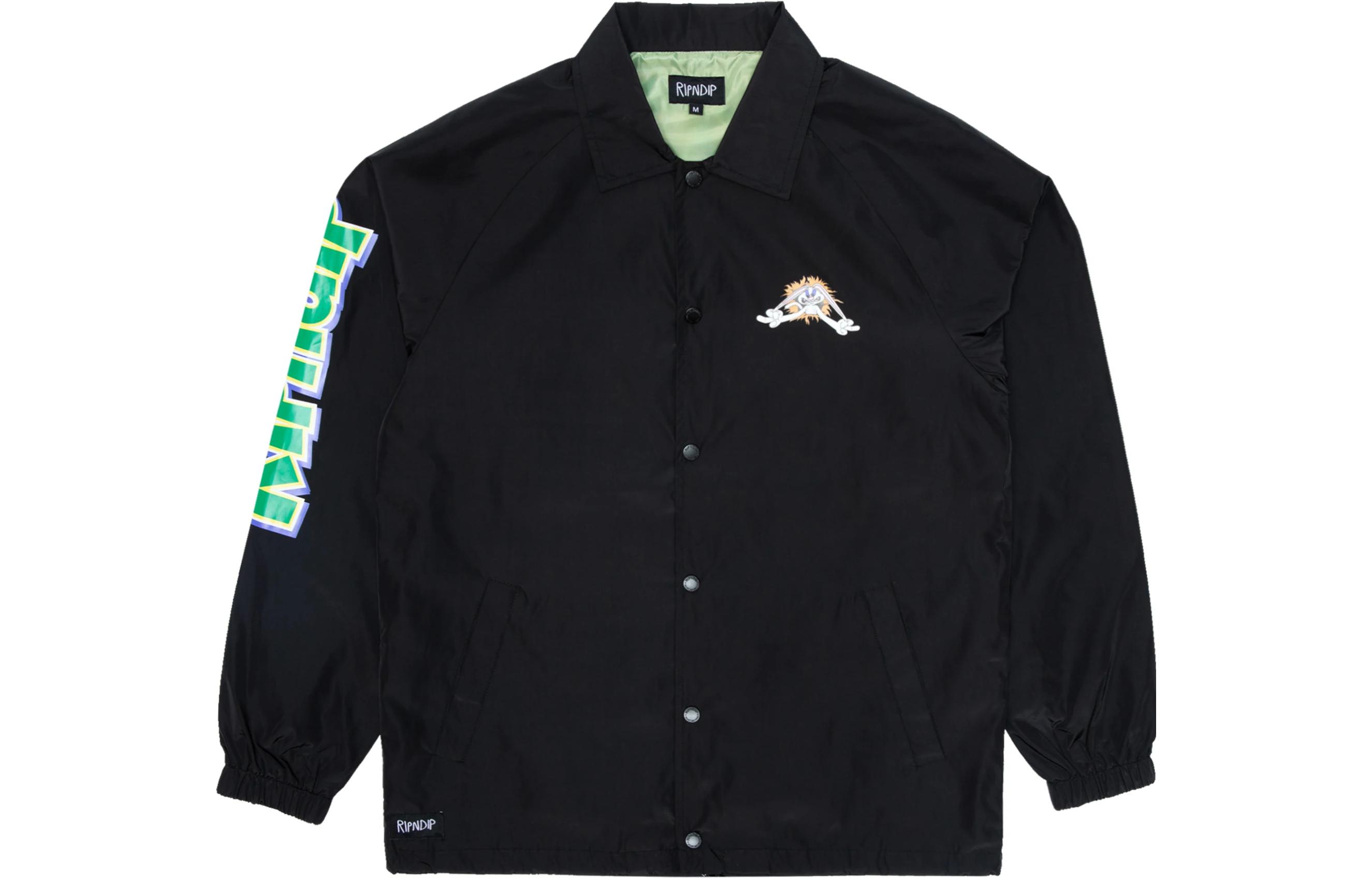 RIPNDIP SS22 Logo Cartoon Print Collared Jacket Black - RND6005