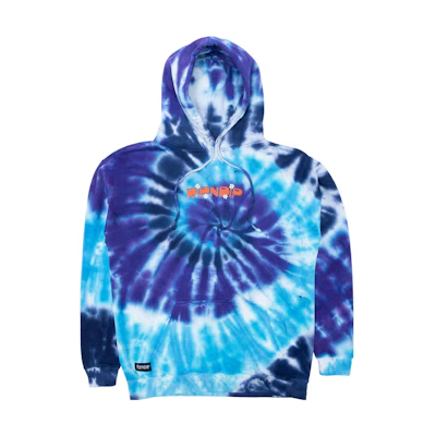 RIPNDIP SS22 Stellar Tie-Dye Cartoon Logo Hoodie Blue RND7047