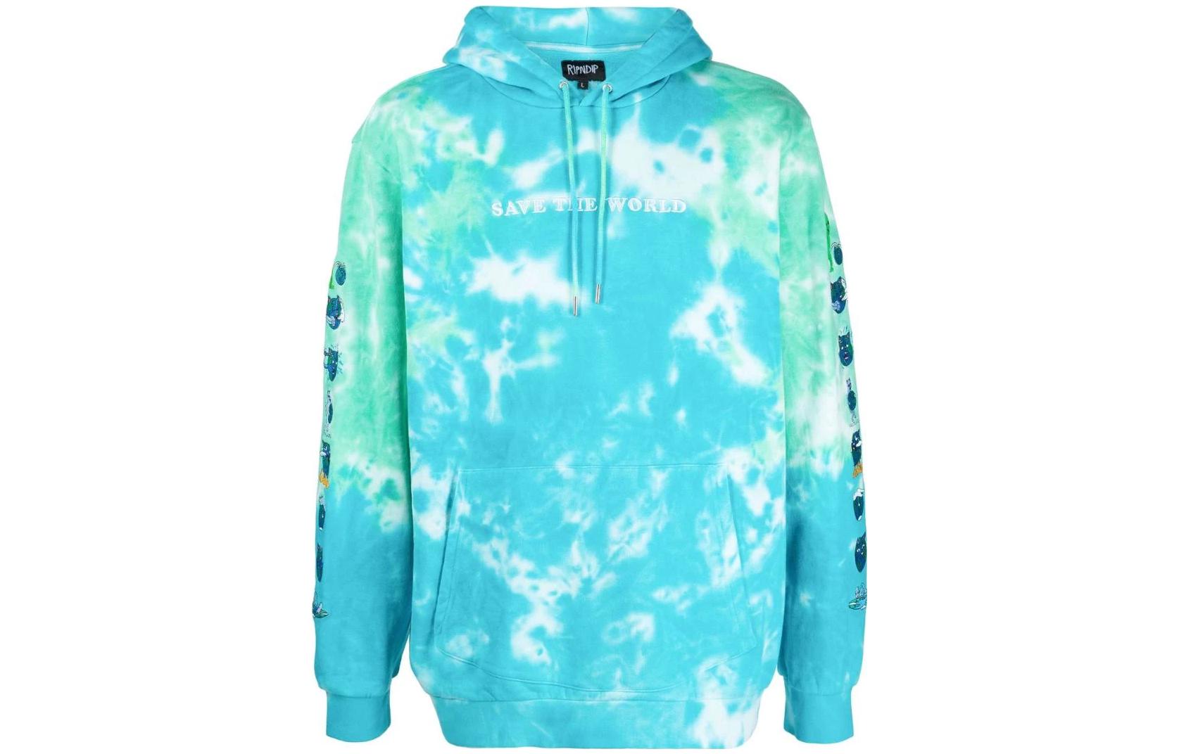 RIPNDIP SS22 Tie-Dye Printed Hoodie Blue RND7012