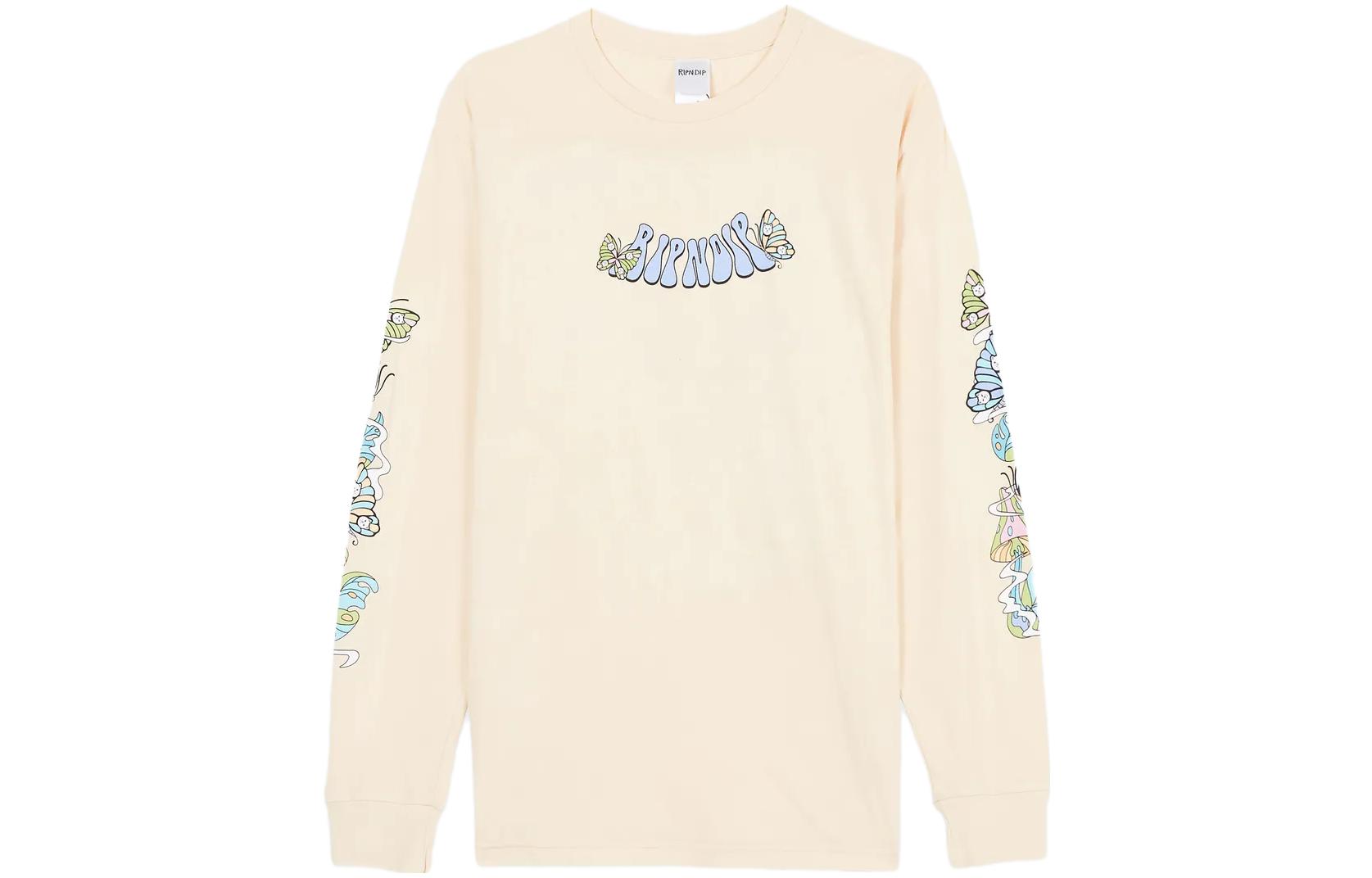 RIPNDIP SS23 Alien Graphic Printed Long Sleeve Sweatshirt Men’s Off-White RND6053