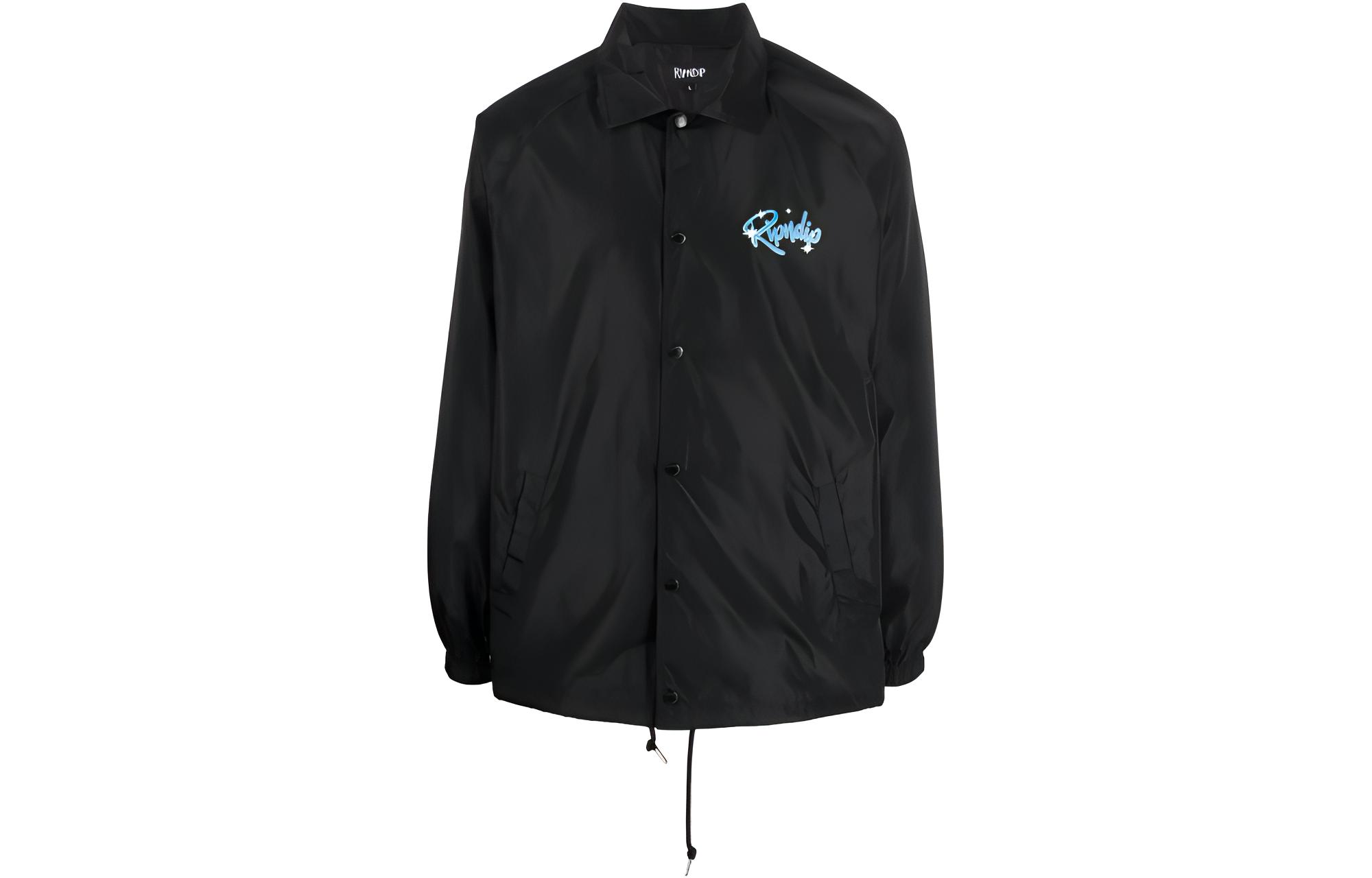 RIPNDIP SS23 Animal Print Lettering Button-Up Jacket Black Mens Long Sleeve RND9904