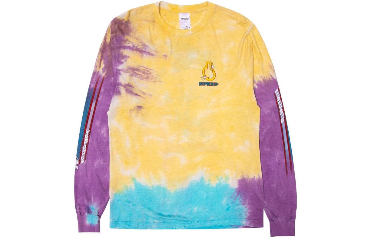 RIPNDIP SS23 Animal Print Tie-Dye Crewneck Sweatshirt Multicolor RND4151