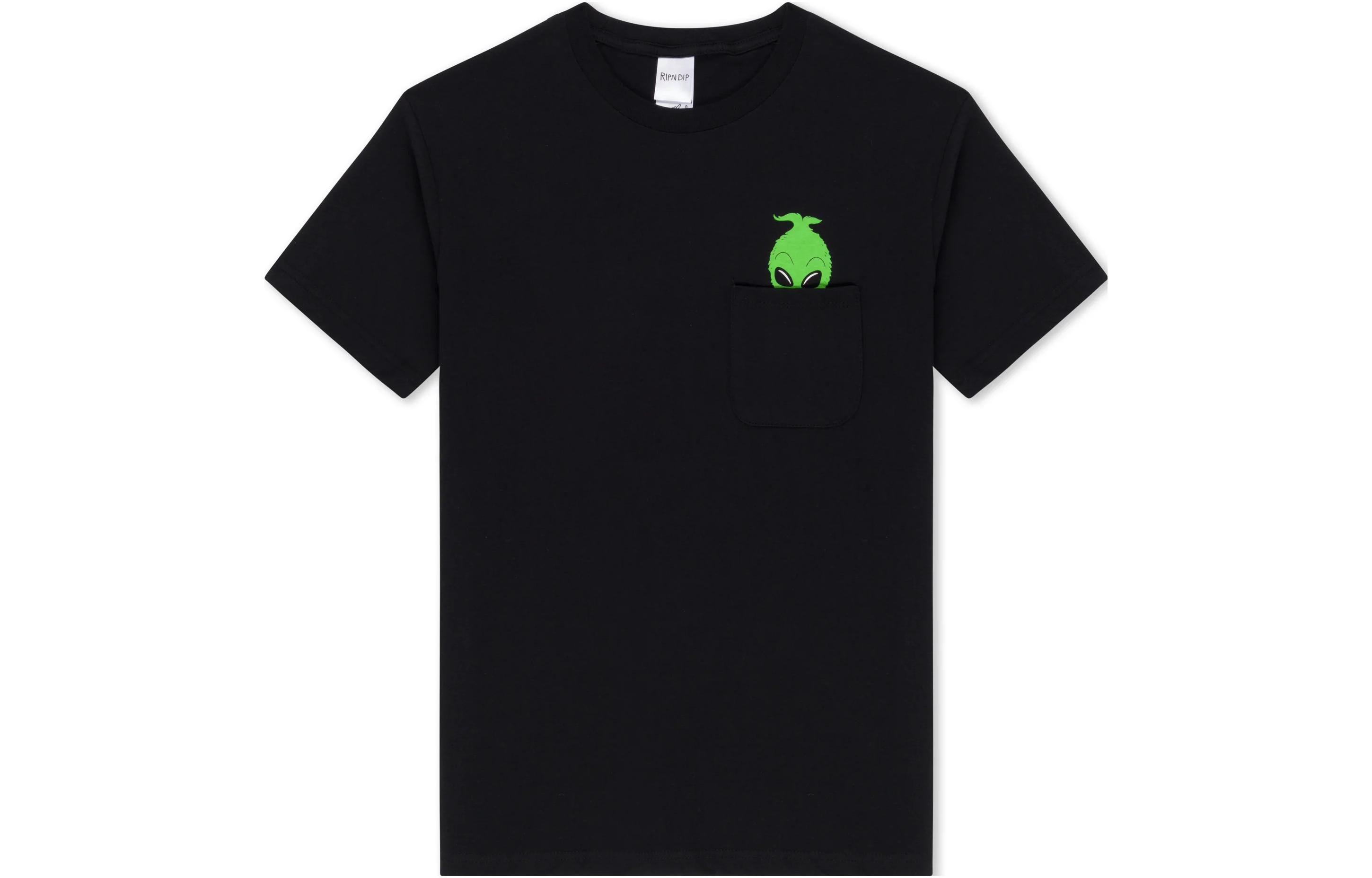 RIPNDIP SS23 Black Cartoon Graphic Short-Sleeve T-Shirt for Men RNDXMAS05