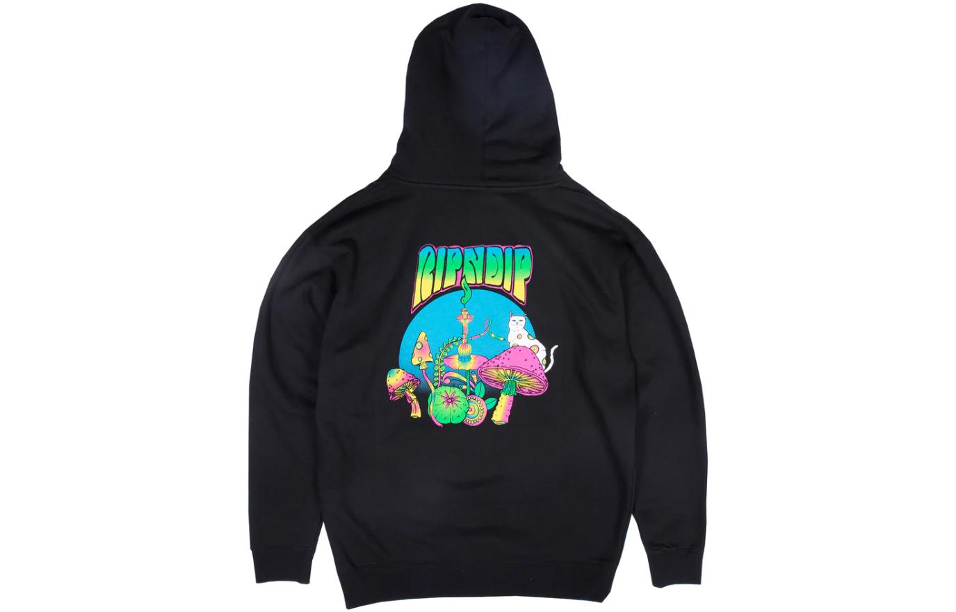 RIPNDIP SS23 Cartoon Graphic Black Hoodie Long Sleeve RND1820