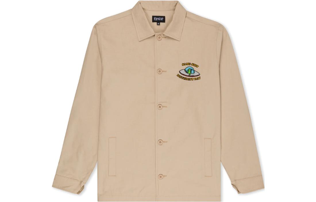 RIPNDIP SS23 Casual Khaki Long Sleeve Collared Jacket RND10025