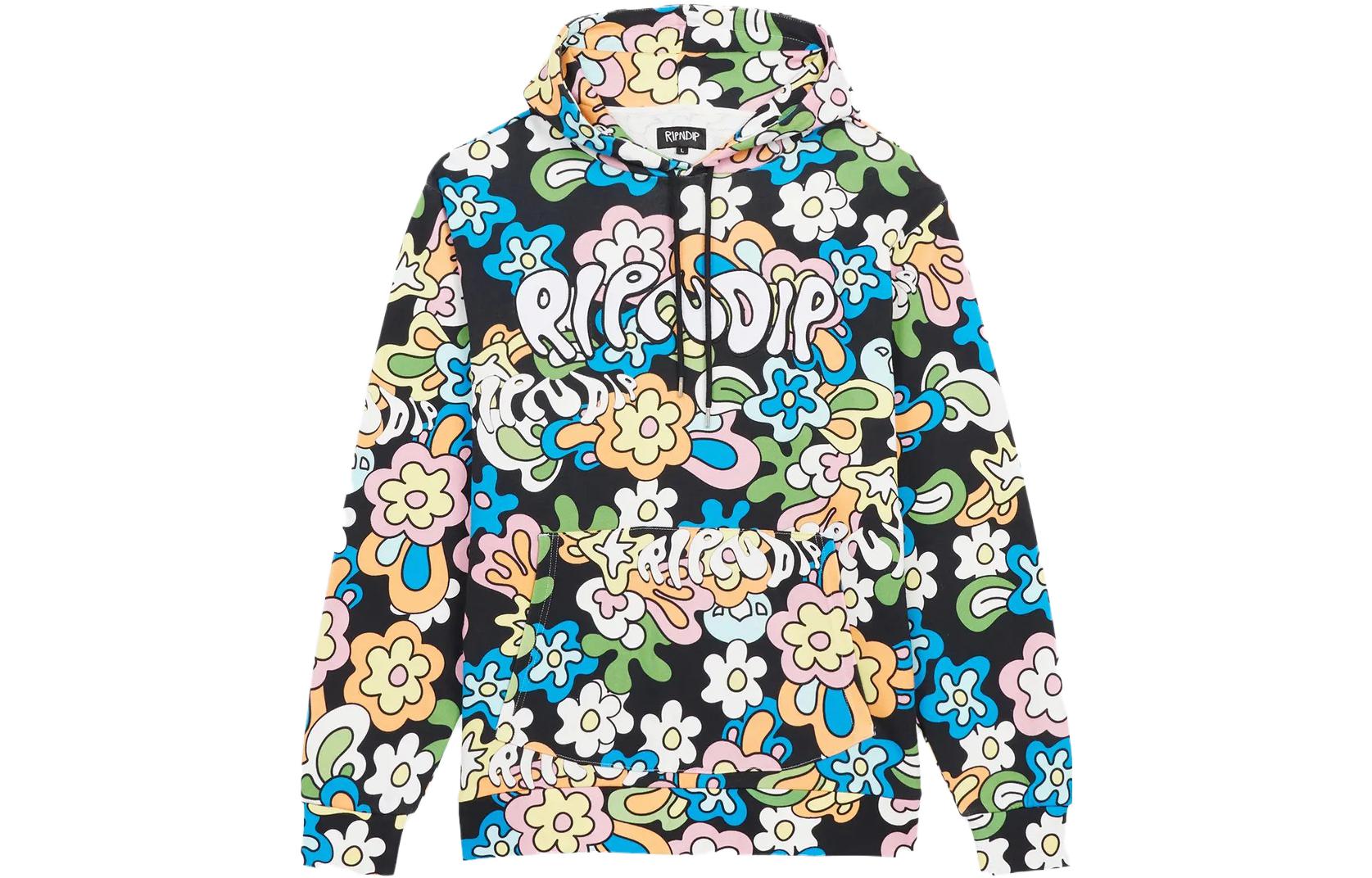 RIPNDIP SS23 Floral Print Drawstring Hoodie Multicolor RND6044