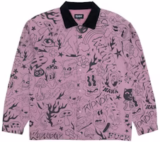 RIPNDIP SS23 Geometric Print Button-Up Long Sleeve Jacket Purple Red RND9501 RIPNDIP SS23 Geometric Print Button-Up Long Sleeve Jacket Purple Red RND9501