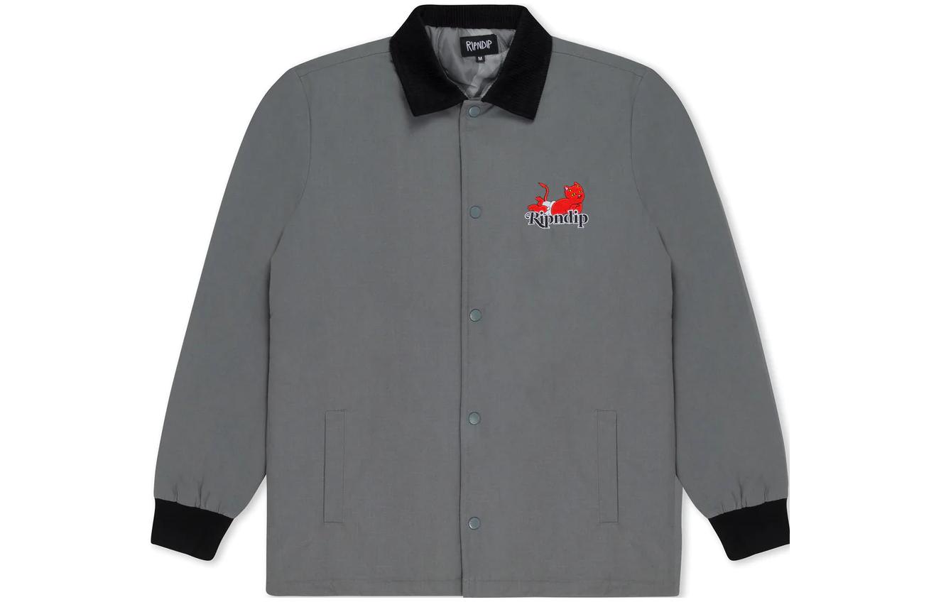 RIPNDIP SS23 Letter Logo Graphic Button Jacket Unisex - Gray RND9902