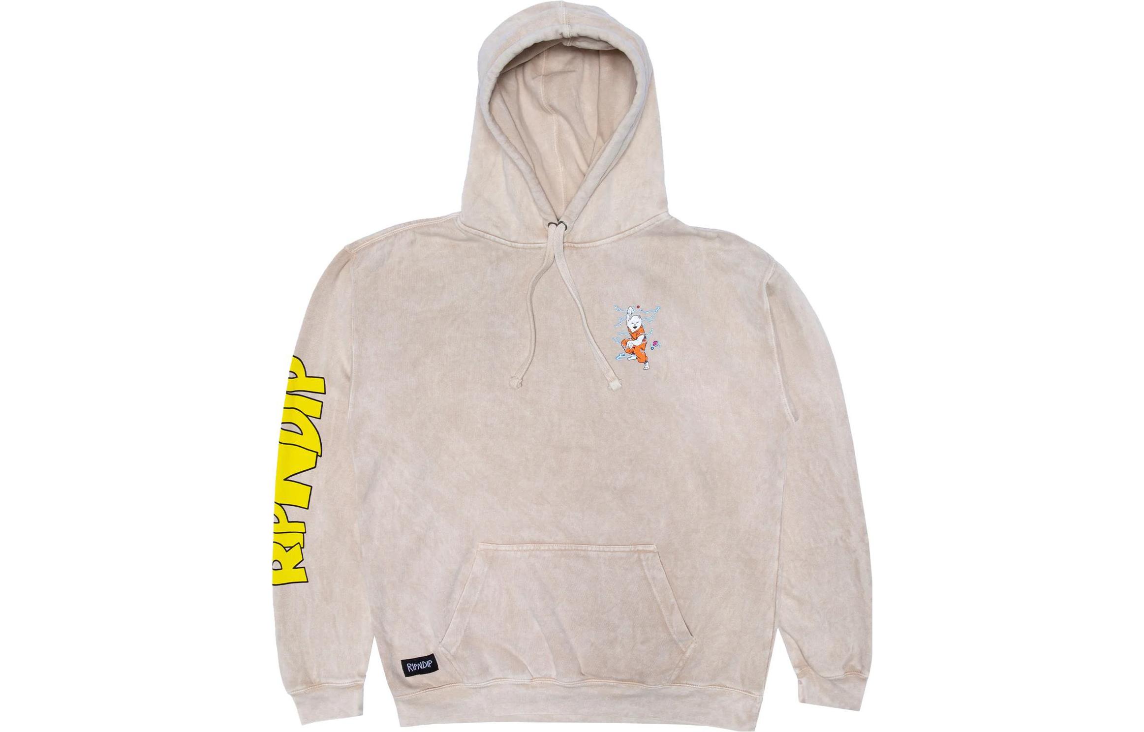 RIPNDIP SS23 Light Gray Cartoon Graphic Hoodie RNDHOLSMU07