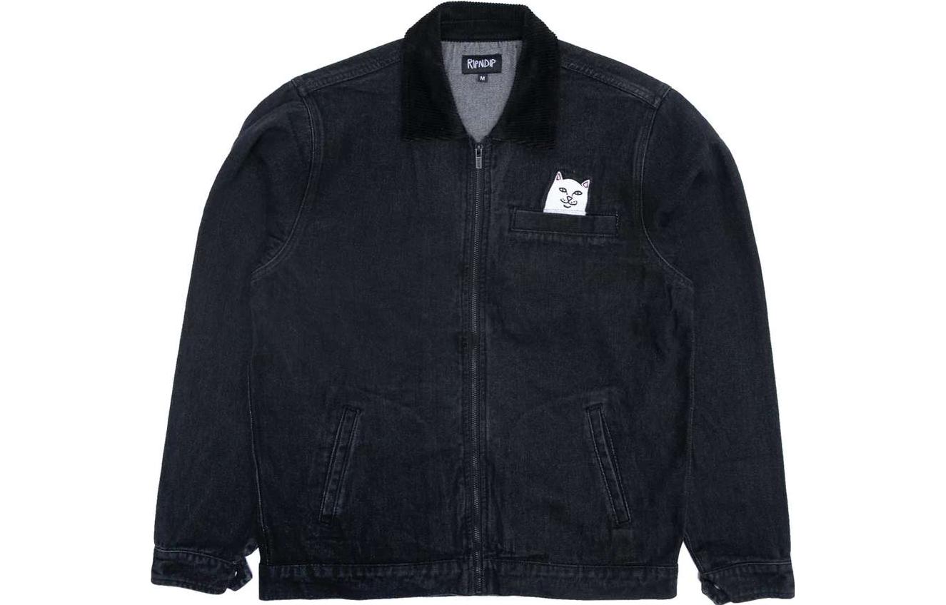 RIPNDIP SS23 Navy Blue Animal Print Straight-Cut Long Sleeve Jacket Men RND9503