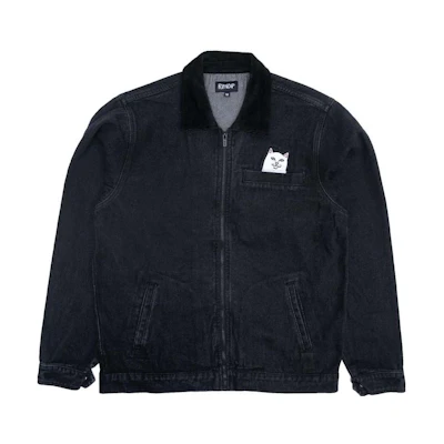 RIPNDIP SS23 Navy Blue Animal Print Straight-Cut Long Sleeve Jacket Men RND9503