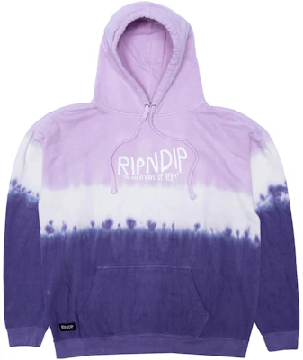 Sudadera con Capucha RIPNDIP SS23 Morada Tie-Dye Logo Estilo Casual. RNDSMU2117 Buy Sudadera con Capucha RIPNDIP SS23 Morada Tie-Dye Logo Estilo Casual. RNDSMU2117