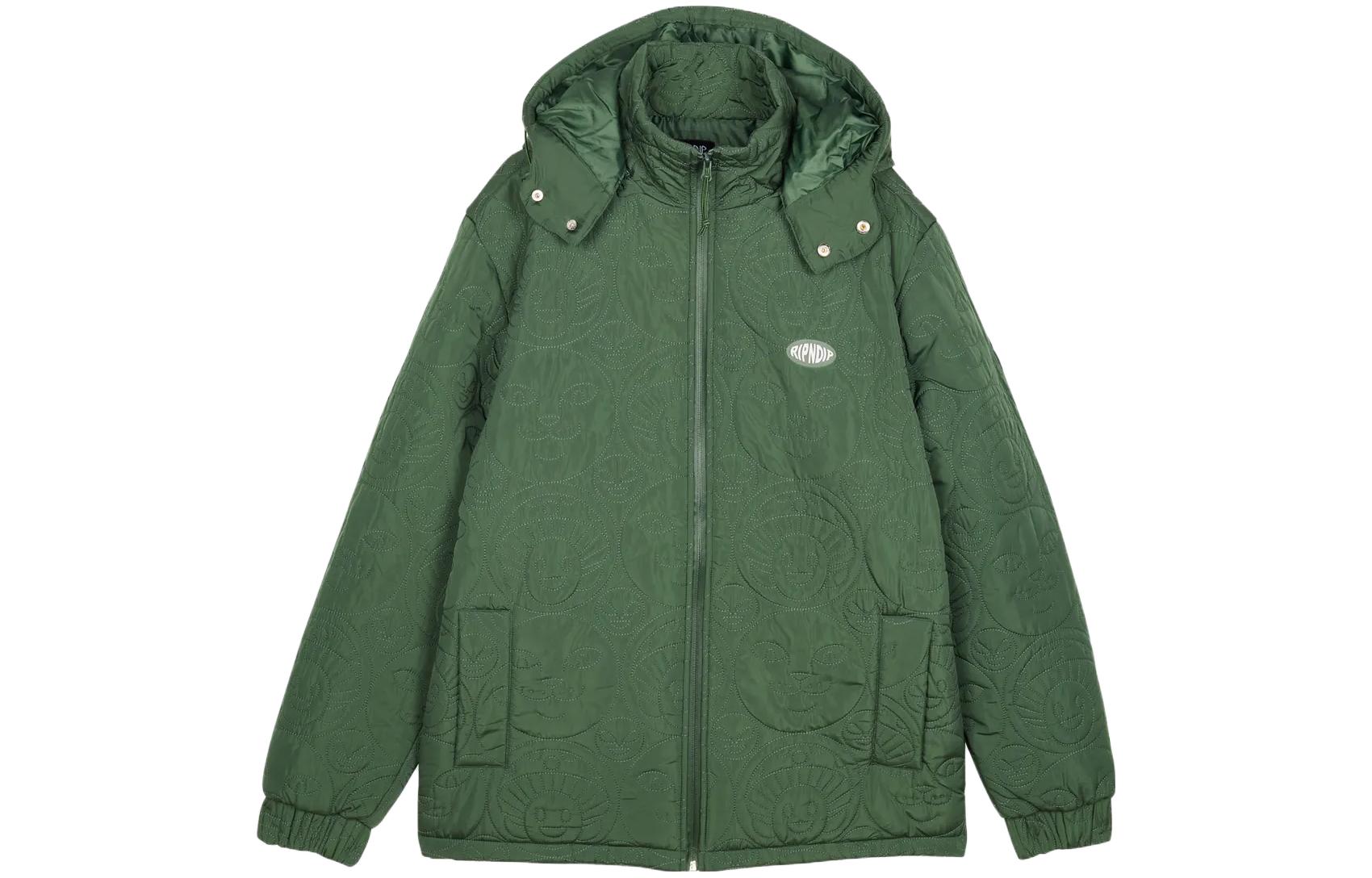 RIPNDIP SS23 Solid Color Zip Hoodie Jacket Green RND9700