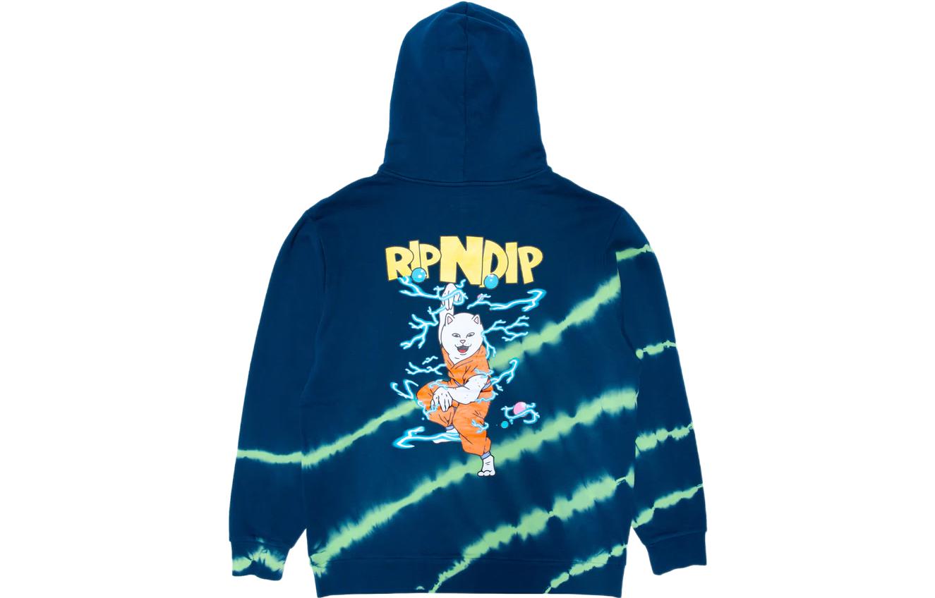RIPNDIP Super Sanerm Tie-Dye Logo Hoodie Unisex Navy Blue RND8029