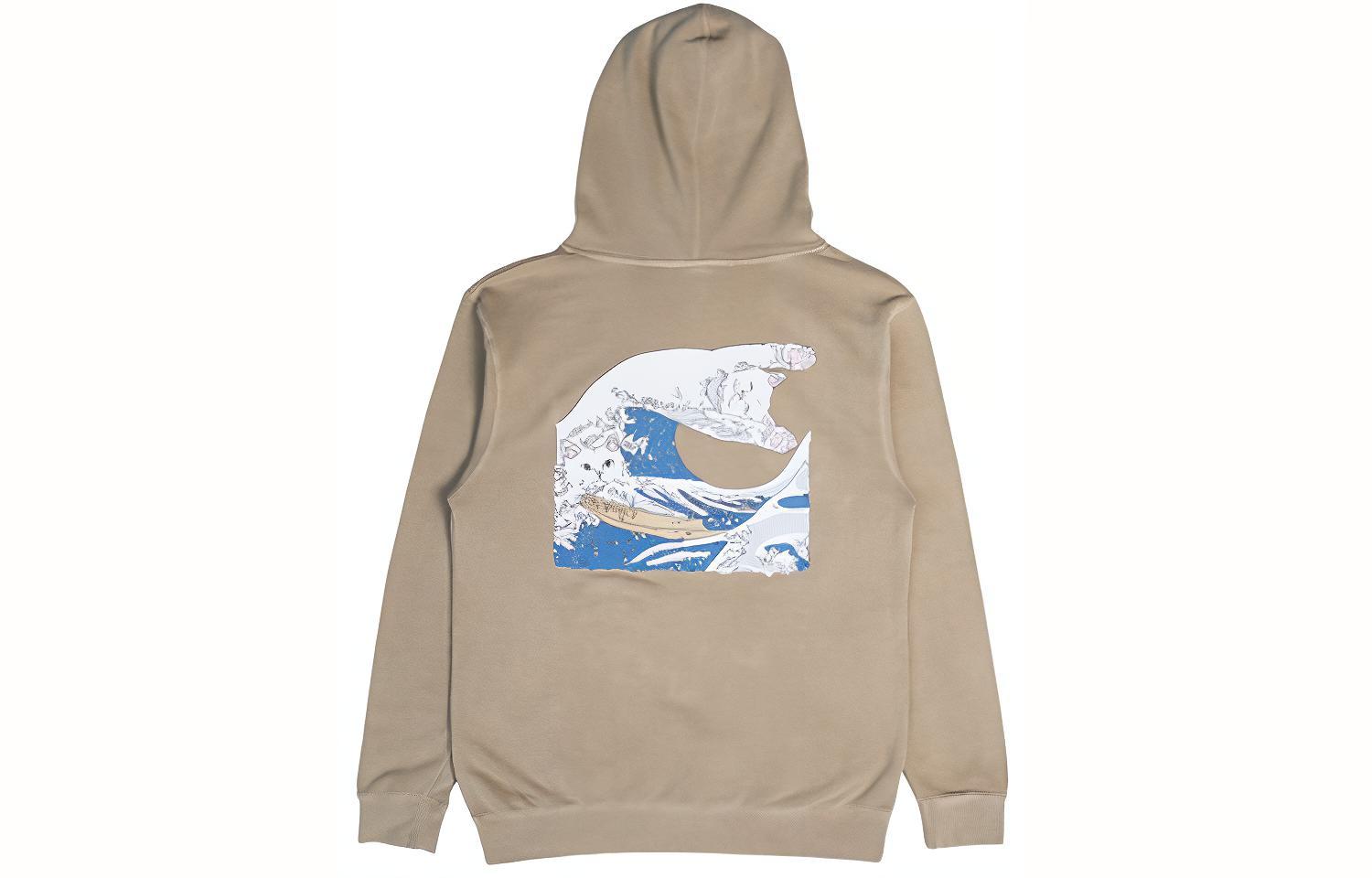 RIPNDIP The Great Wave of Nerm Hoodie Beige Unisex Cartoon Print RIP-FW18-019
