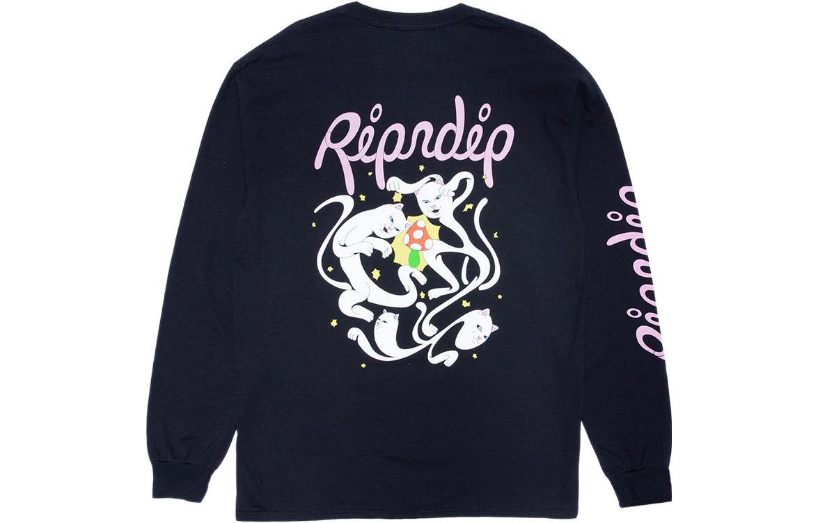 RIPNDIP The Magic Touch Black Graphic Long Sleeve Relaxed Sweatshirt Men RND8050
