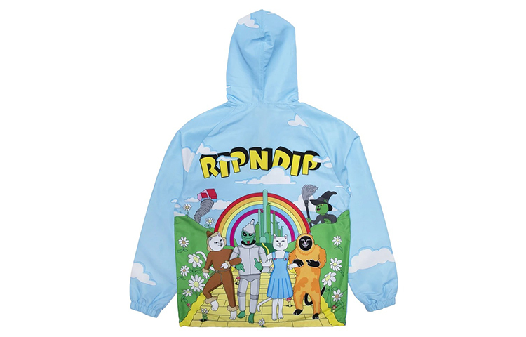 RIPNDIP Unisex Fashion Raglan Hoodie Jacket Baby Blue RNDLJK2020022631