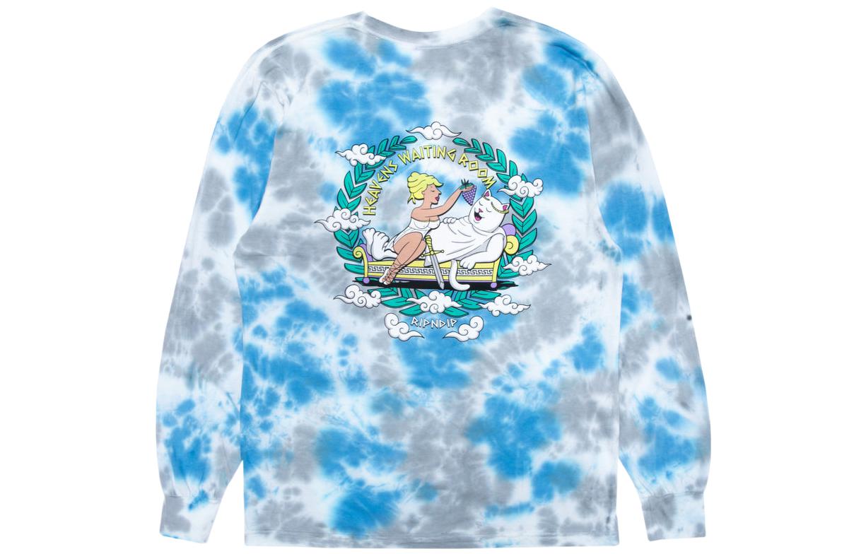 RIPNDIP Waiting In Heaven Long Sleeve Light Blue Cloud Wash Crewneck SS22 Men RND9053