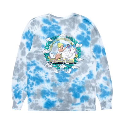 RIPNDIP Waiting In Heaven Long Sleeve Light Blue Cloud Wash Crewneck SS22 Men RND9053