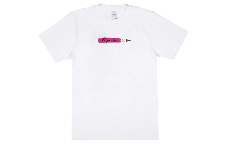 RIPNDIP White Letter Print Crewneck T-Shirt Unisex RND2772