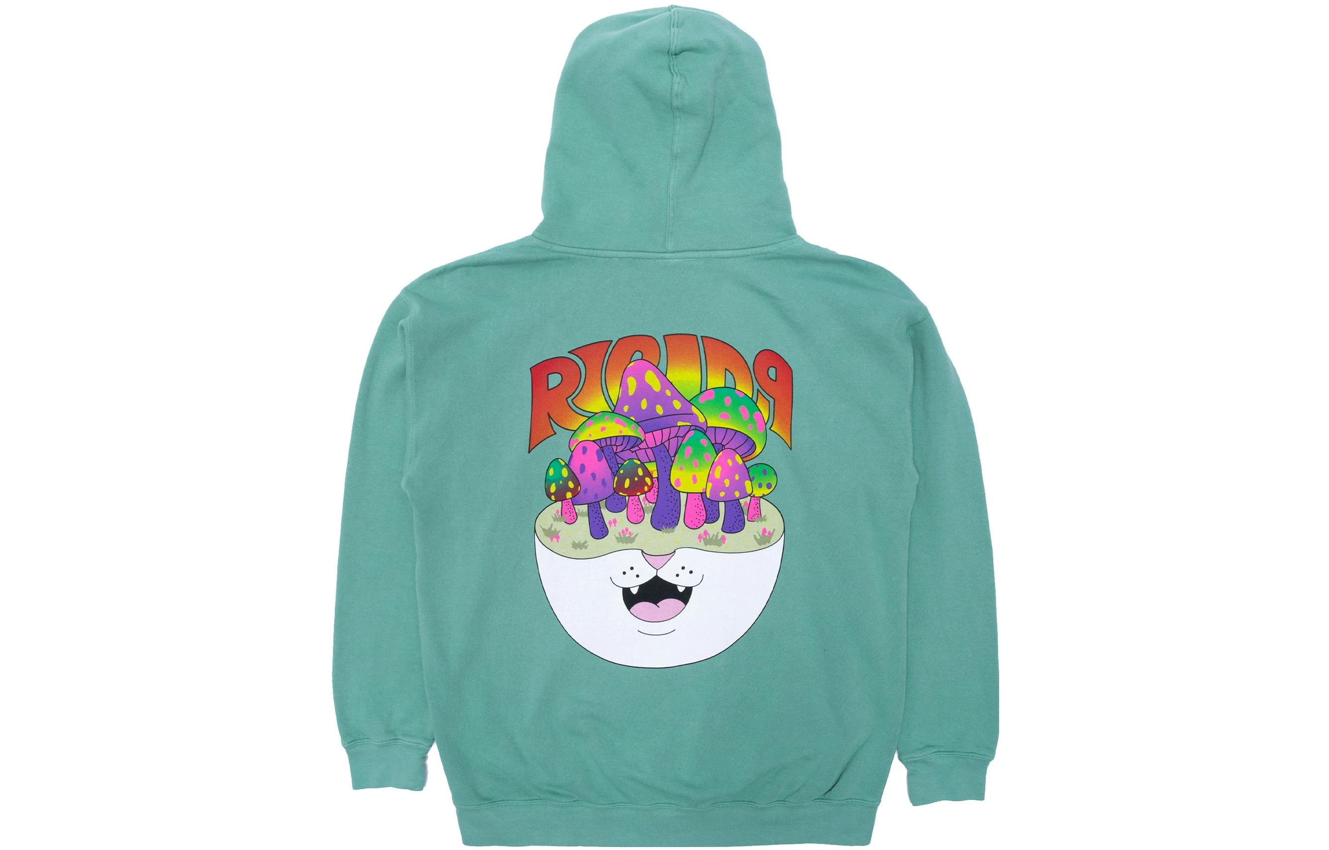 RIPNDIP Zen Garden Light Pine Hoodie Green Cartoon Mushroom Gradient Logo RND7048
