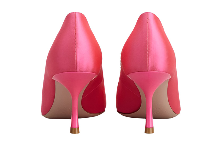 Roger Vivier 'Pink Satin Crystal Buckle High Heels' 圖 4