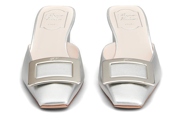 Roger Vivier Belle Vivier 'Silver Breathable Versatile Fashion Bare Heel Sandals' 圖 3