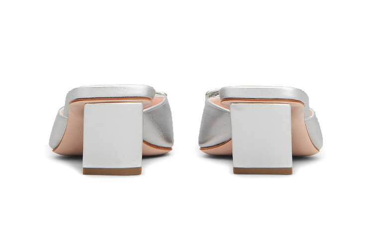 Roger Vivier Belle Vivier 'Silver Breathable Versatile Fashion Bare Heel Sandals' 圖 4