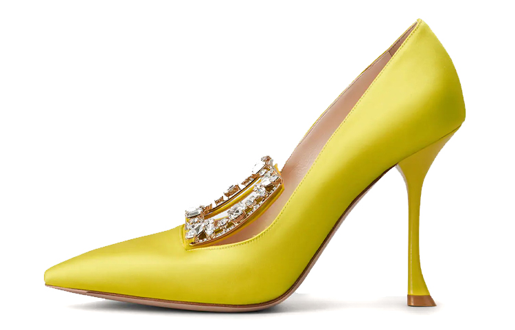 Roger Vivier Broche Vivier High Heel Satin 'Yellow Buckle'