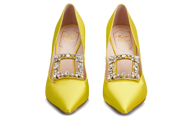 Roger Vivier Broche Vivier High Heel Satin 'Yellow Buckle' 圖 3
