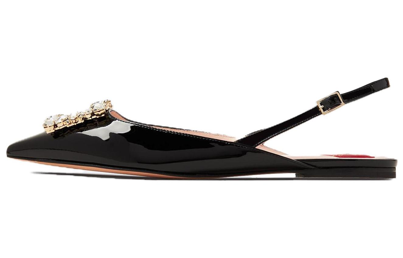 Roger Vivier Pointed Buckle Black Womens Flats 'CMFTable Versatile Casual'