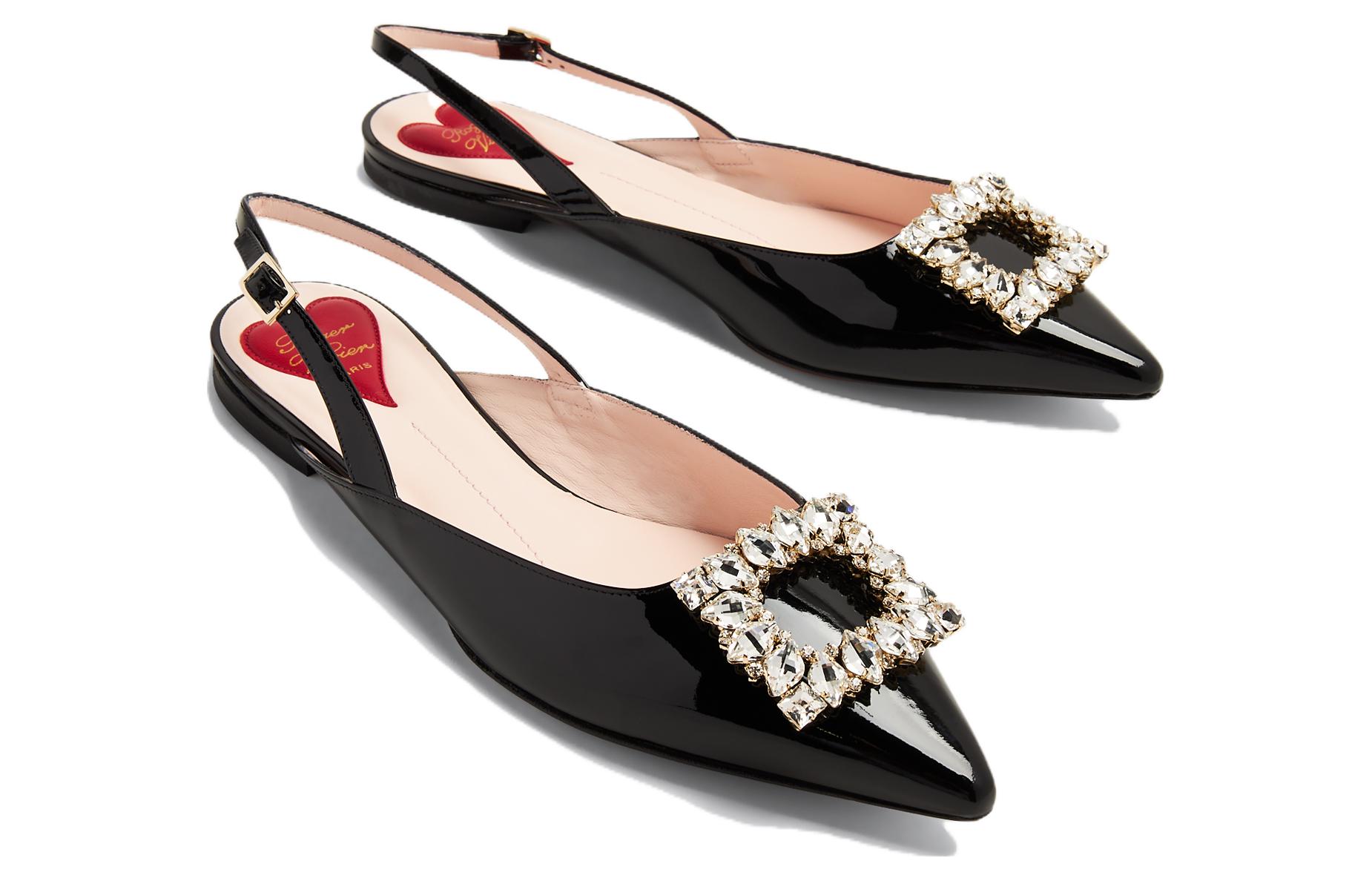 Roger Vivier Pointed Buckle Black Womens Flats 'CMFTable Versatile Casual' 圖 3