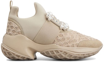 (Women) Roger Vivier Viv' Run Fabric Beige Crystal Buckle RVW50624180T6E1U53 (Women) Roger Vivier Viv' Run Fabric Beige Crystal Buckle RVW50624180T6E1U53