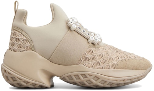 (W) Roger Vivier Viv' Run Kain Beige dengan Gesper Kristal. RVW50624180T6E1U53 Buy (W) Roger Vivier Viv' Run Kain Beige dengan Gesper Kristal. RVW50624180T6E1U53